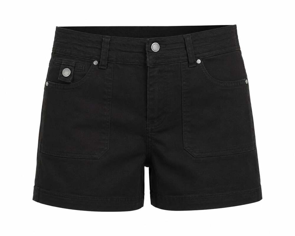 Dakota Blue Women’s Black Cargo Utility Shorts Mid Rise Multi Pocket Size 10